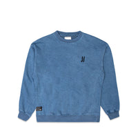 Comune Duke Crew heavyweight cotton in marine color on white background, front view. COMUNE DUKE CREW | Marine