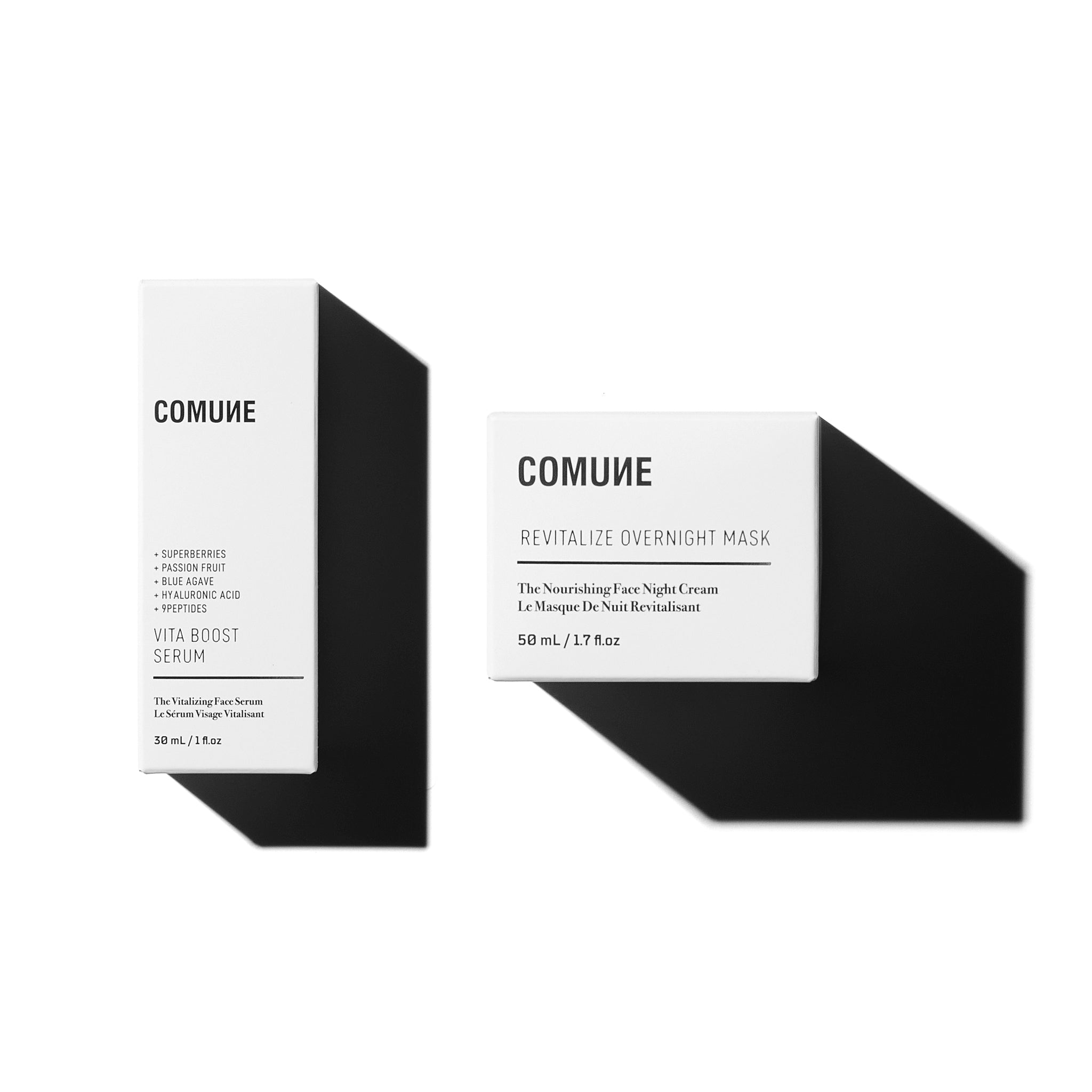 Comune Vita Boost Serum and Revitalize Overnight Mask Combo