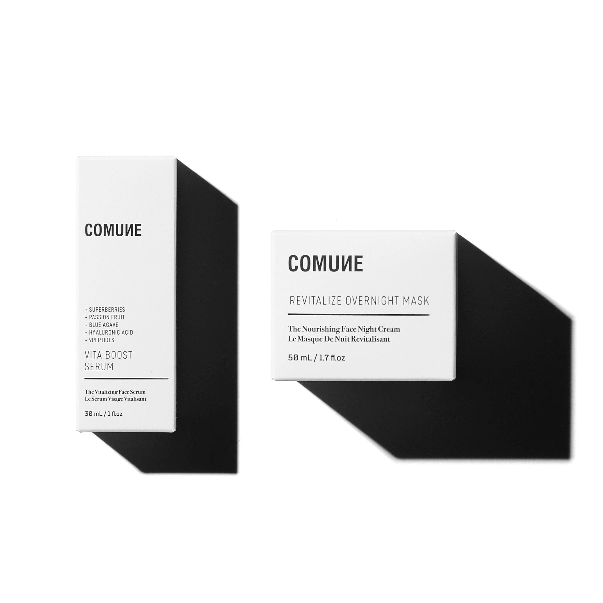 Comune Vita Boost Serum + Revitalize Overnight Mask