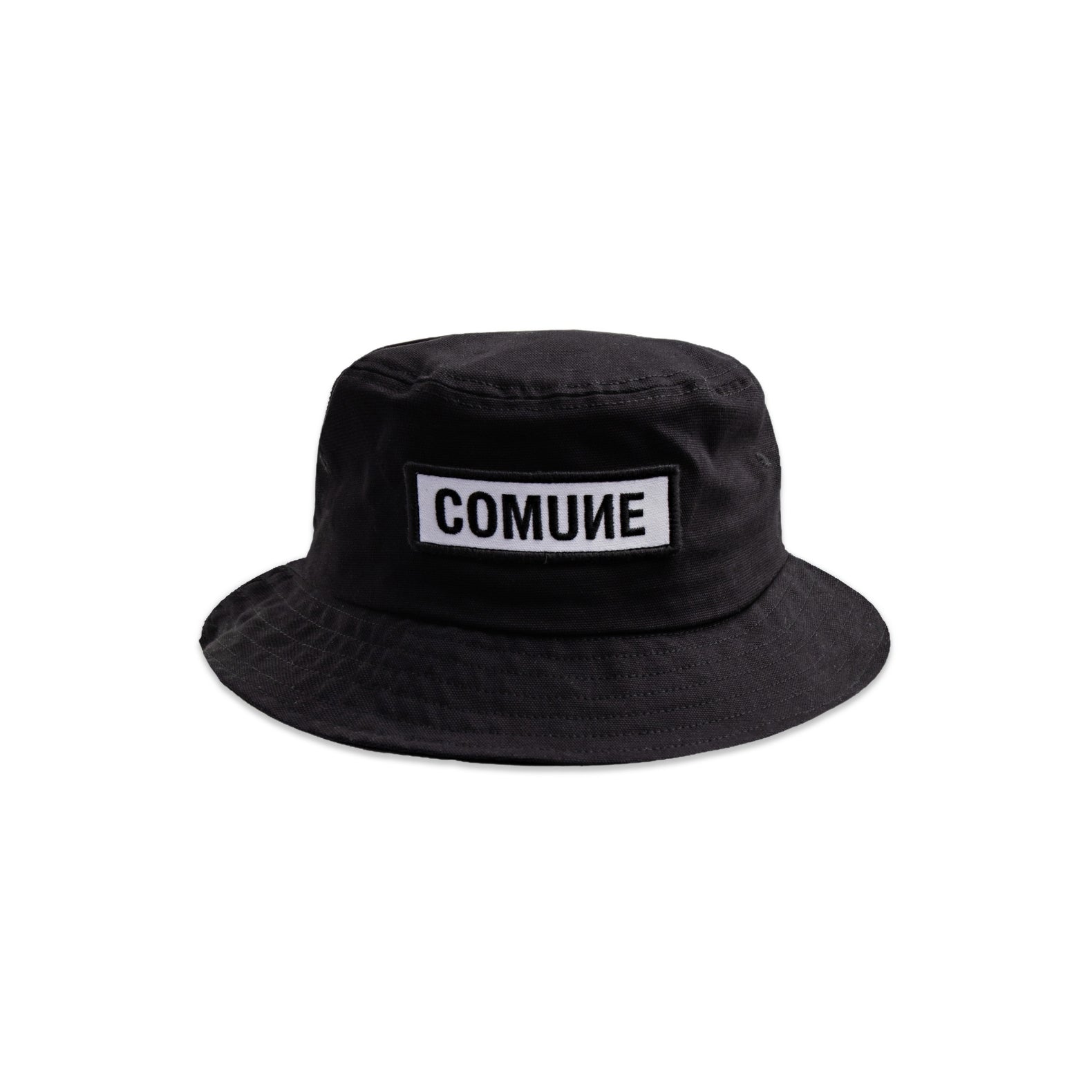 COMUNE Patch Bucket Hat | Patch Logo Embroidery | Black