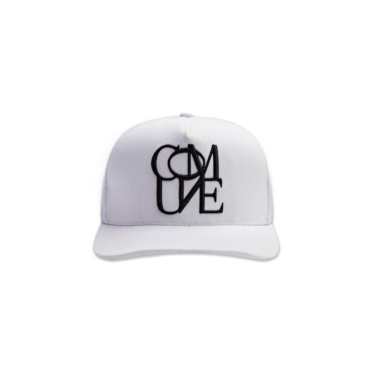 COMUNE Stack Trucker Hat | Logo Embroidery | White Canvas  display picture 3