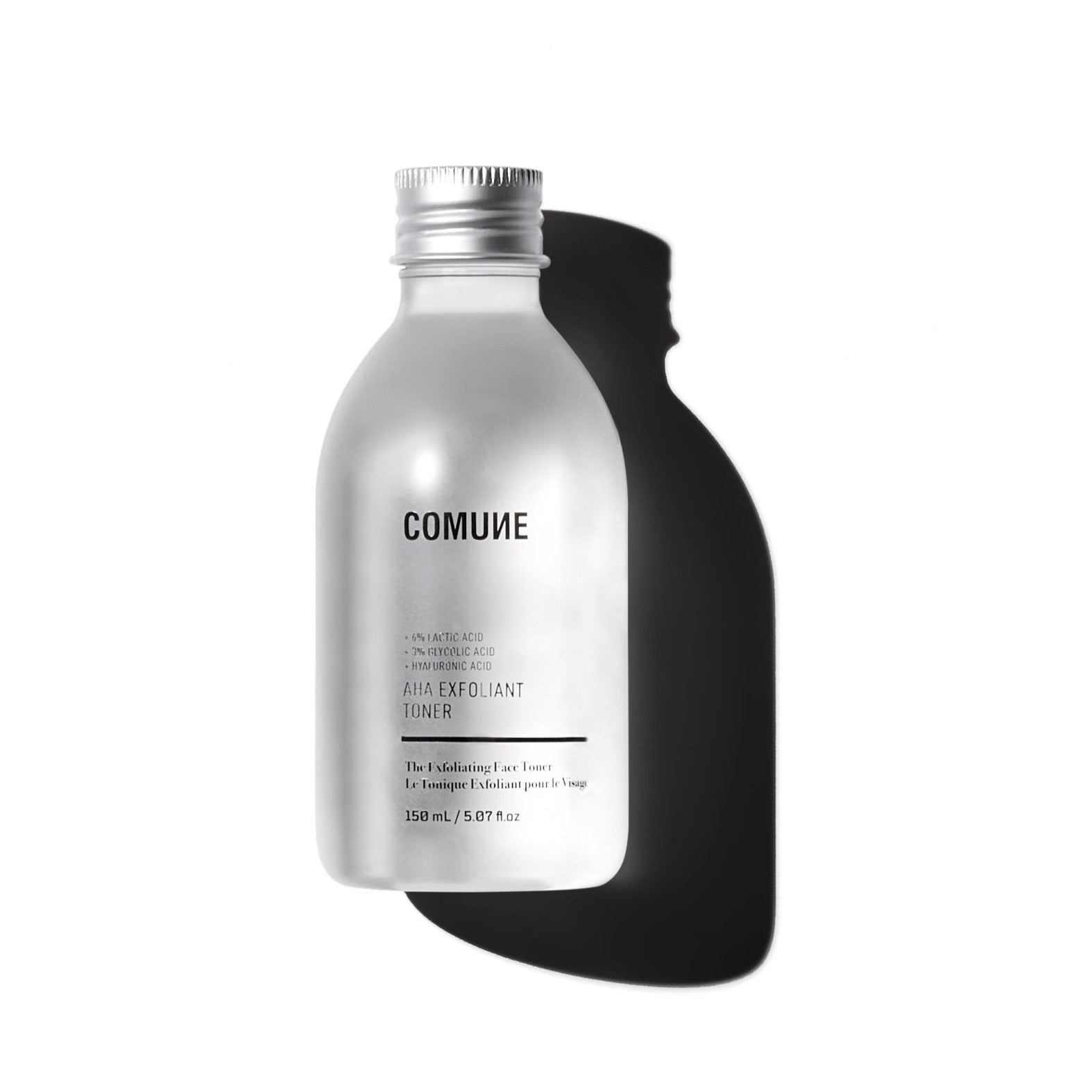 COMUNE AHA Exfoliant Toner bottle 150ml with 6% lactic acid and 3% glycolic acid