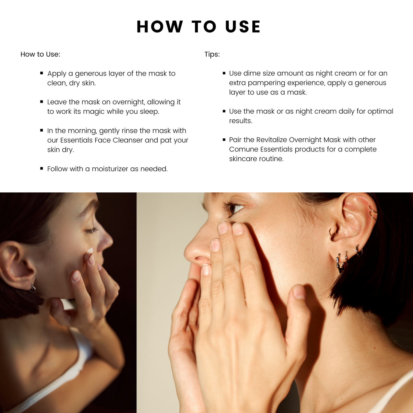 Comune Revitalize Overnight Mask | How to use