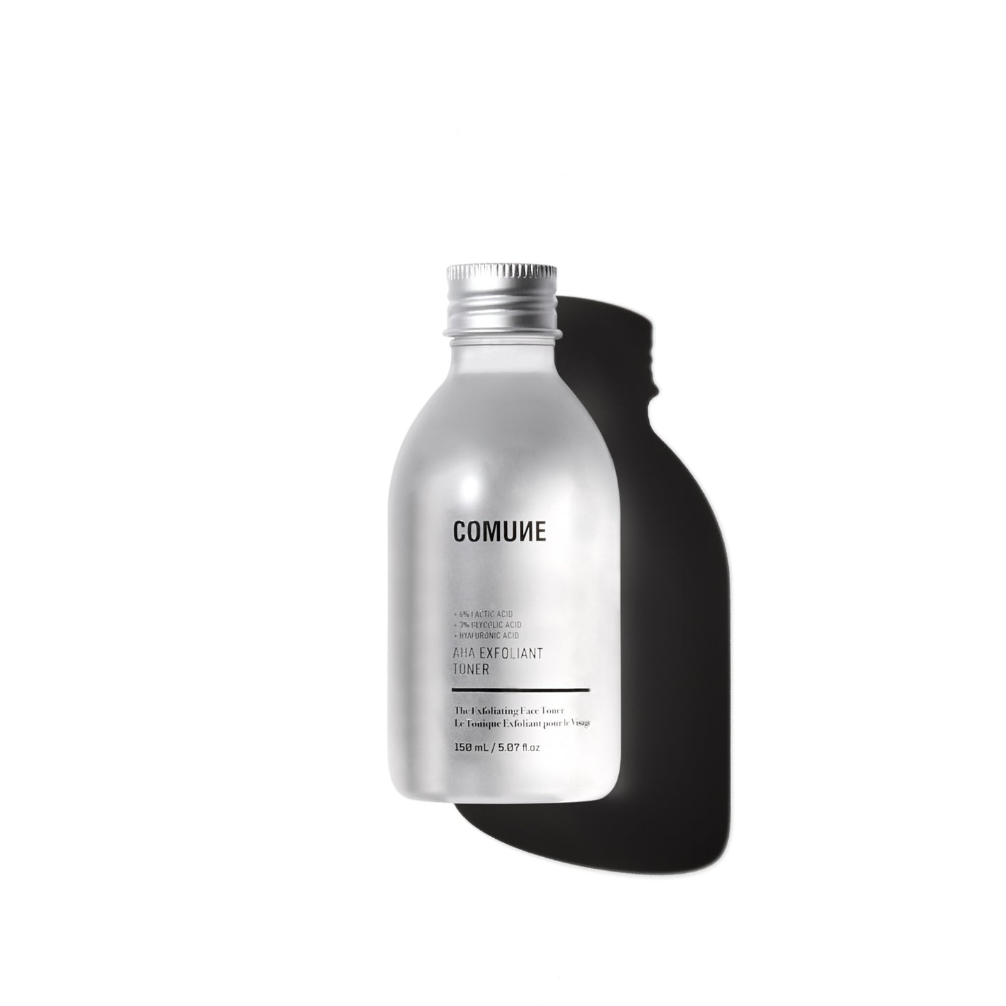 COMUNE AHA Exfoliant Toner bottle 150ml with 6% lactic acid and 3% glycolic acid