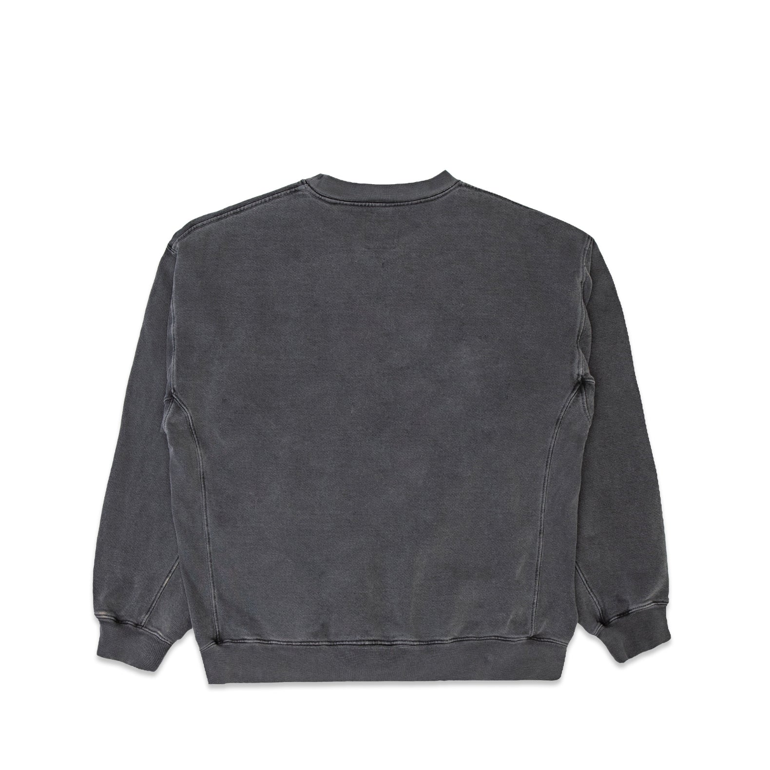 Comune Duke Crew heavyweight cotton in faded black color on white background, back view. COMUNE DUKE CREW | Faded Black