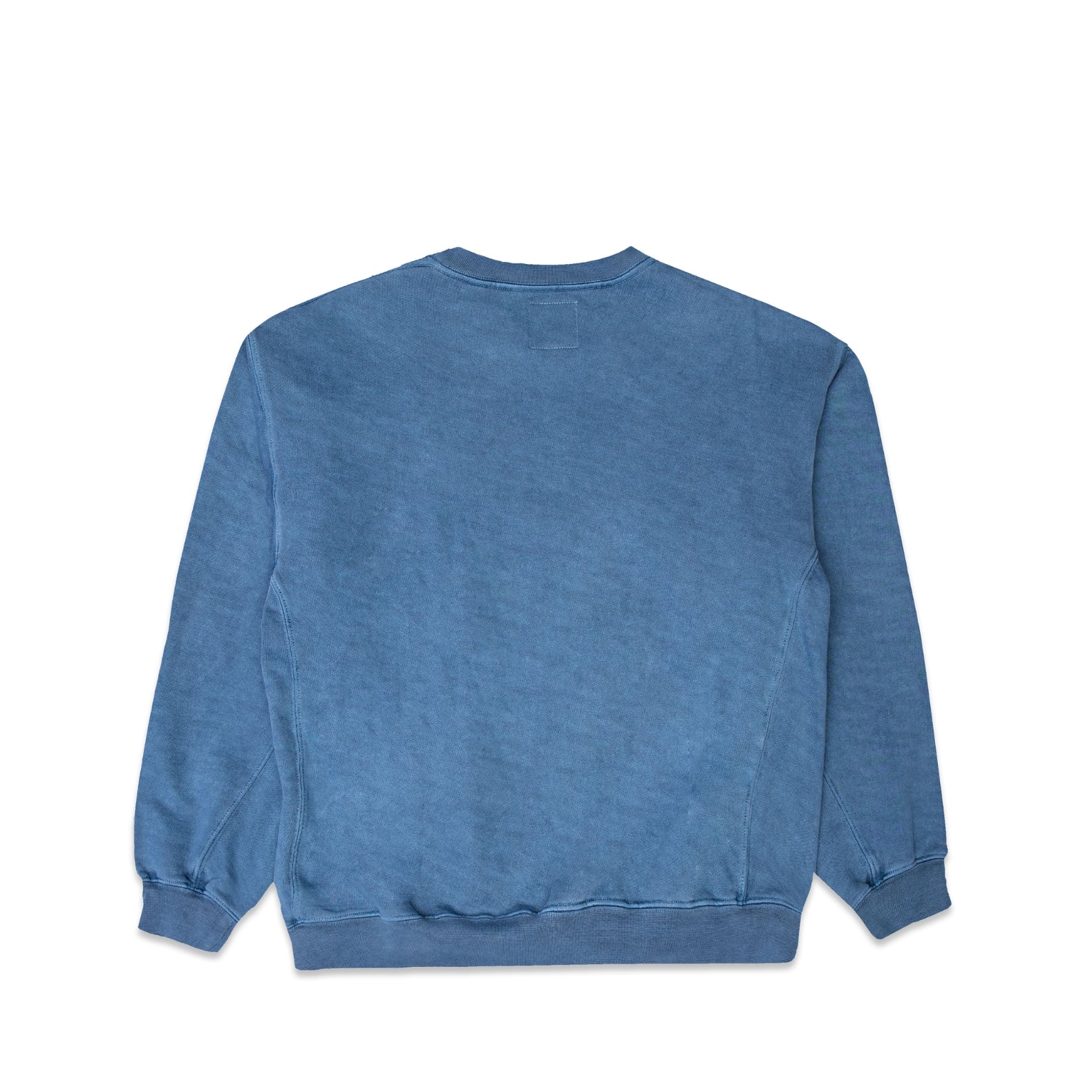 Comune Duke Crew heavyweight cotton in marine color on white background, back view. COMUNE DUKE CREW | Marine