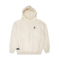 Comune Duke Hoodie heavyweight cotton in bone color on white background, front view. COMUNE DUKE HOODIE | Bone