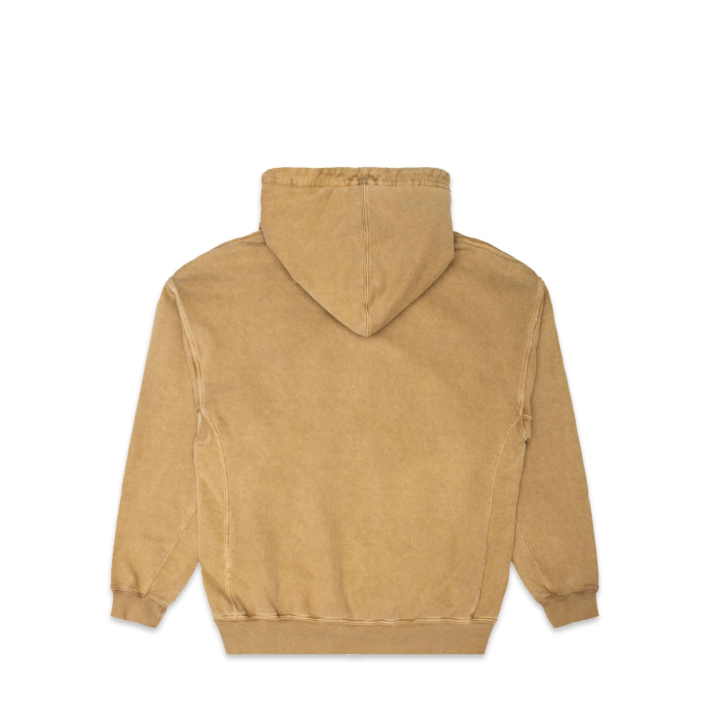 Comune Duke Hoodie heavyweight cotton in camel color on white background, back view. COMUNE DUKE HOODIE | Camel BRN