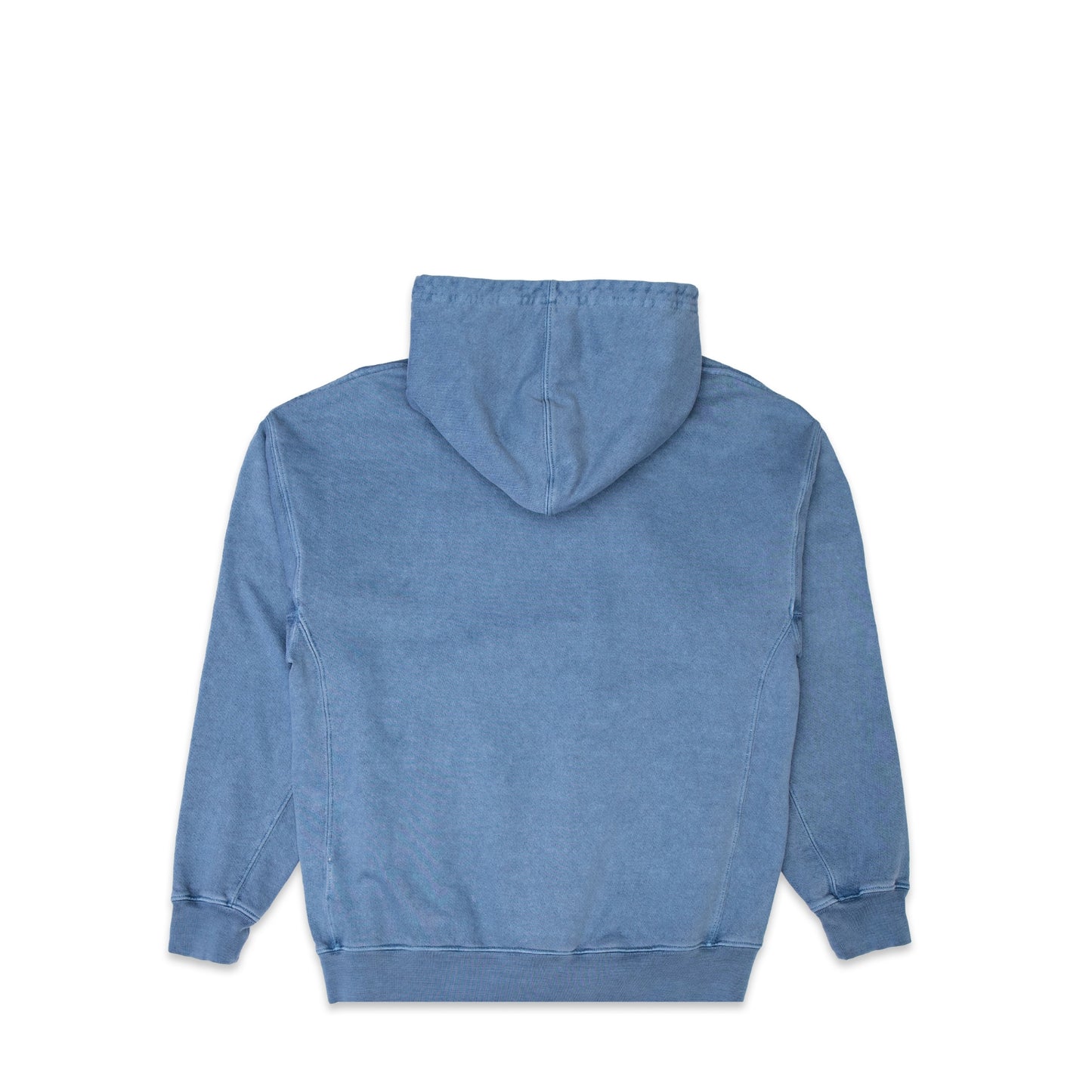 Comune Duke Hoodie heavyweight cotton in marine color on white background, back view. COMUNE DUKE HOODIE | Marine