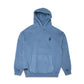 Comune Duke Hoodie heavyweight cotton in marine color on white background, front view. COMUNE DUKE HOODIE | Marine
