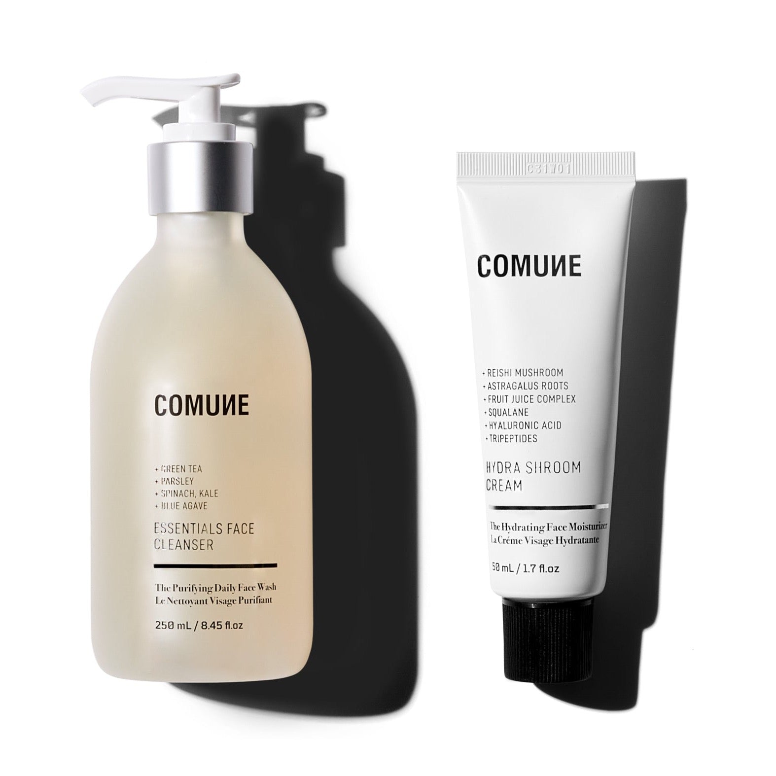 Comune Essentials Face Cleanser + Hydra Shroom Cream