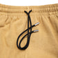 Comune Enzo Joggers heavyweight cotton in acorn color on white background, drawcord close up. COMUNE ENZO JOGGER | Acorn