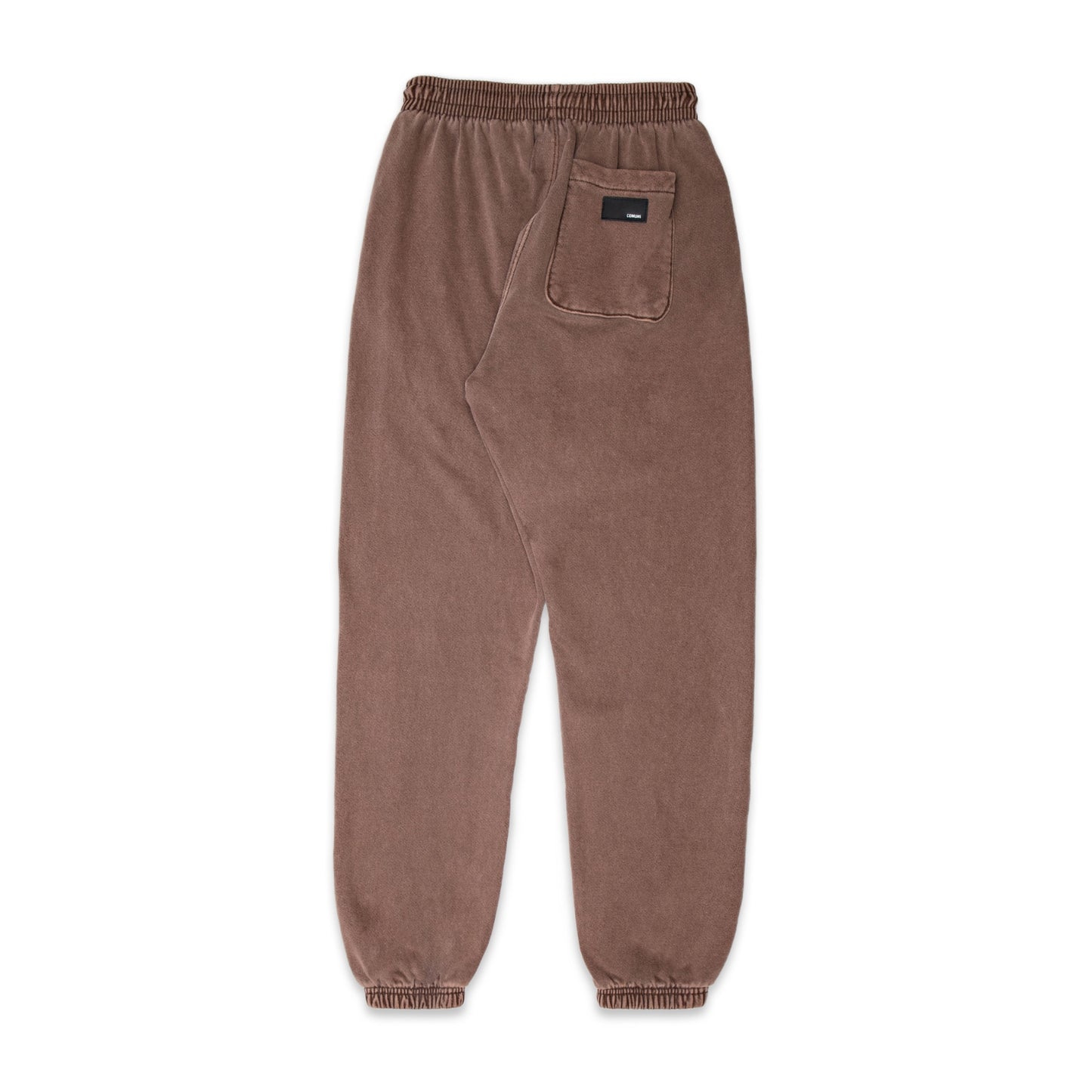 Comune Enzo Joggers heavyweight cotton in brown color on white background, back view. COMUNE ENZO JOGGER | Brown