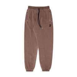 Comune Enzo Joggers heavyweight cotton in brown color on white background, front view. COMUNE ENZO JOGGER | Brown