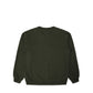 Comune Luka crewneck heavyweight cotton sweatshirt in army green color on white background, back view. COMUNE LUKA CREW | Army Green