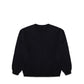 Comune Luka Crewneck heavyweight cotton sweatshirt in black color on white background, back view. COMUNE LUKA CREW | Black