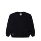 Comune Luka Crewneck heavyweight cotton sweatshirt in black color on white background, front view. COMUNE LUKA CREW | Black