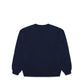 Comune Luka crewneck heavyweight cotton sweatshirt in navy color on white background, back view. COMUNE LUKA CREW | Navy