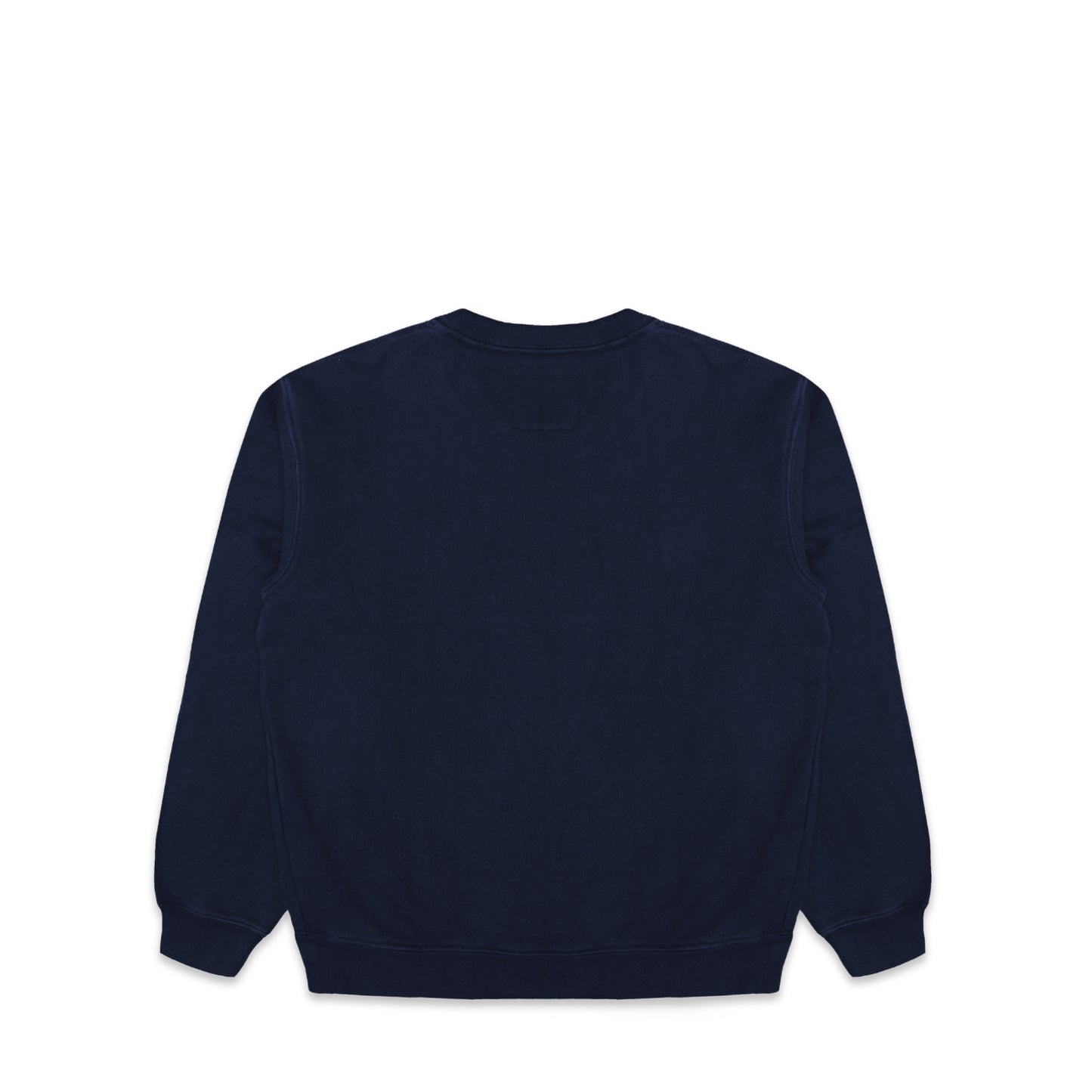 Comune Luka crewneck heavyweight cotton sweatshirt in navy color on white background, back view. COMUNE LUKA CREW | Navy