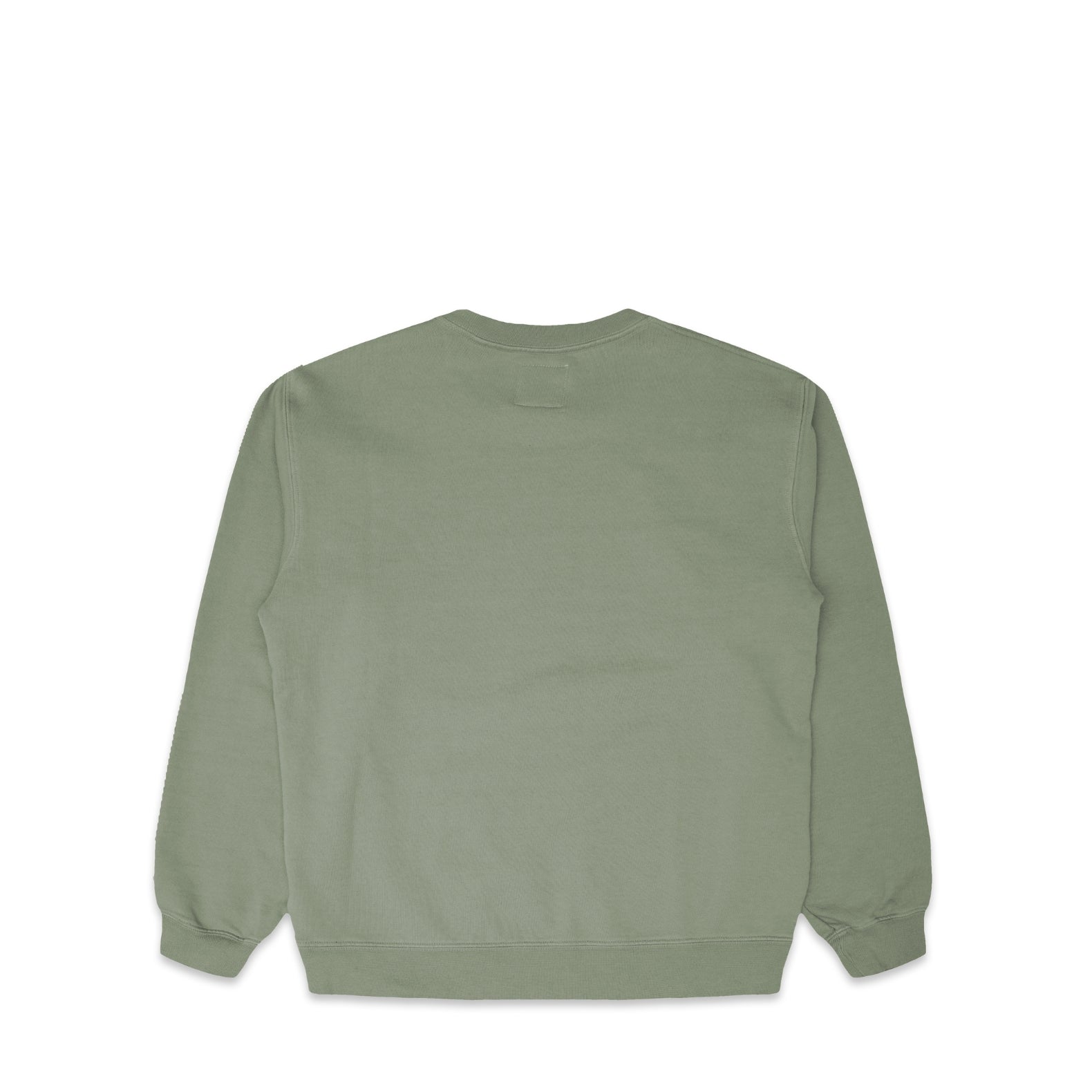 Comune Luka crewneck heavyweight cotton sweatshirt in sage color on white background, back view. COMUNE LUKA CREW | Sage