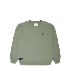 Comune Luka crewneck heavyweight cotton sweatshirt in sage color on white background, front view. COMUNE LUKA CREW | Sage