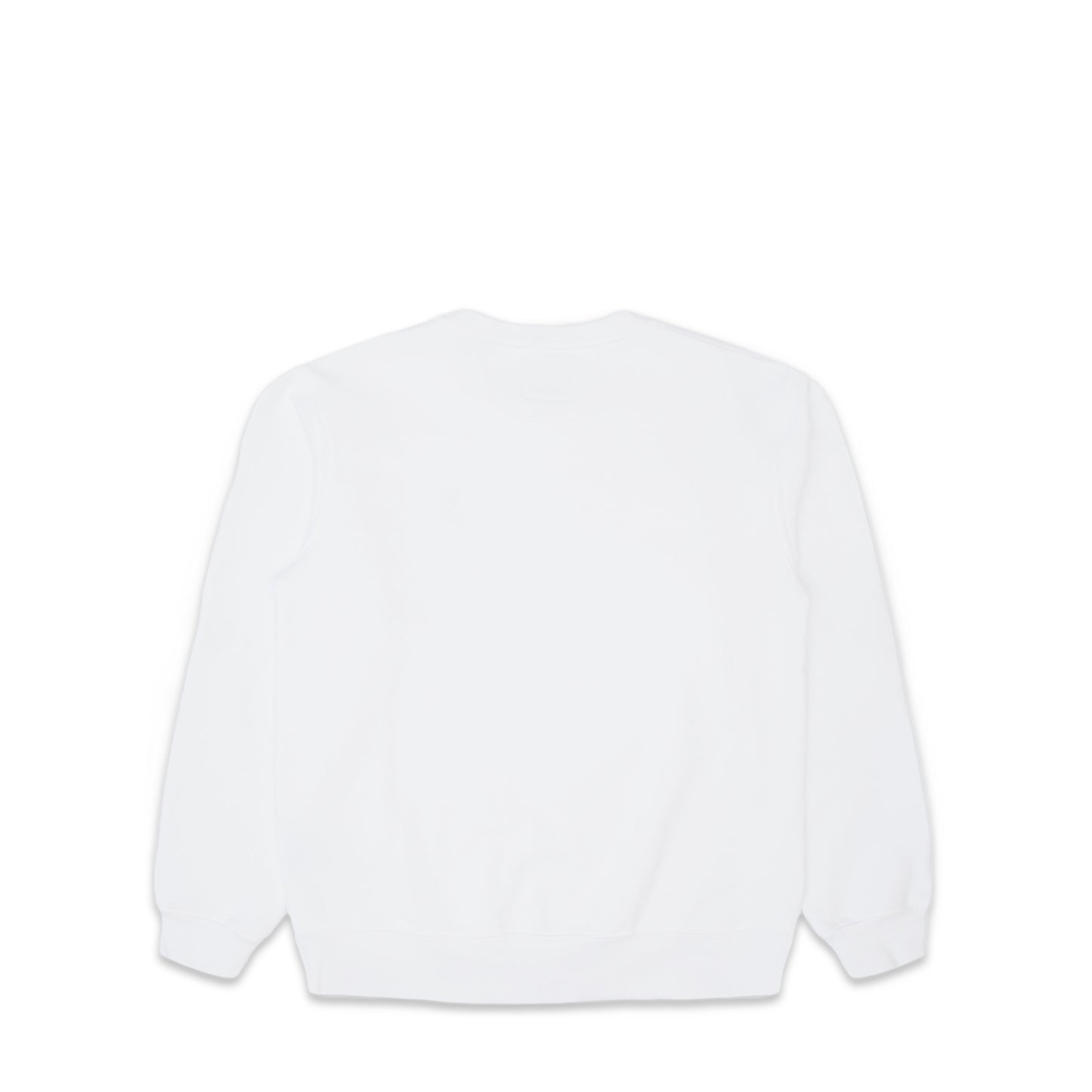 Comune Luka crewneck heavyweight cotton sweatshirt in white color on white background, back view. COMUNE LUKA CREW | White