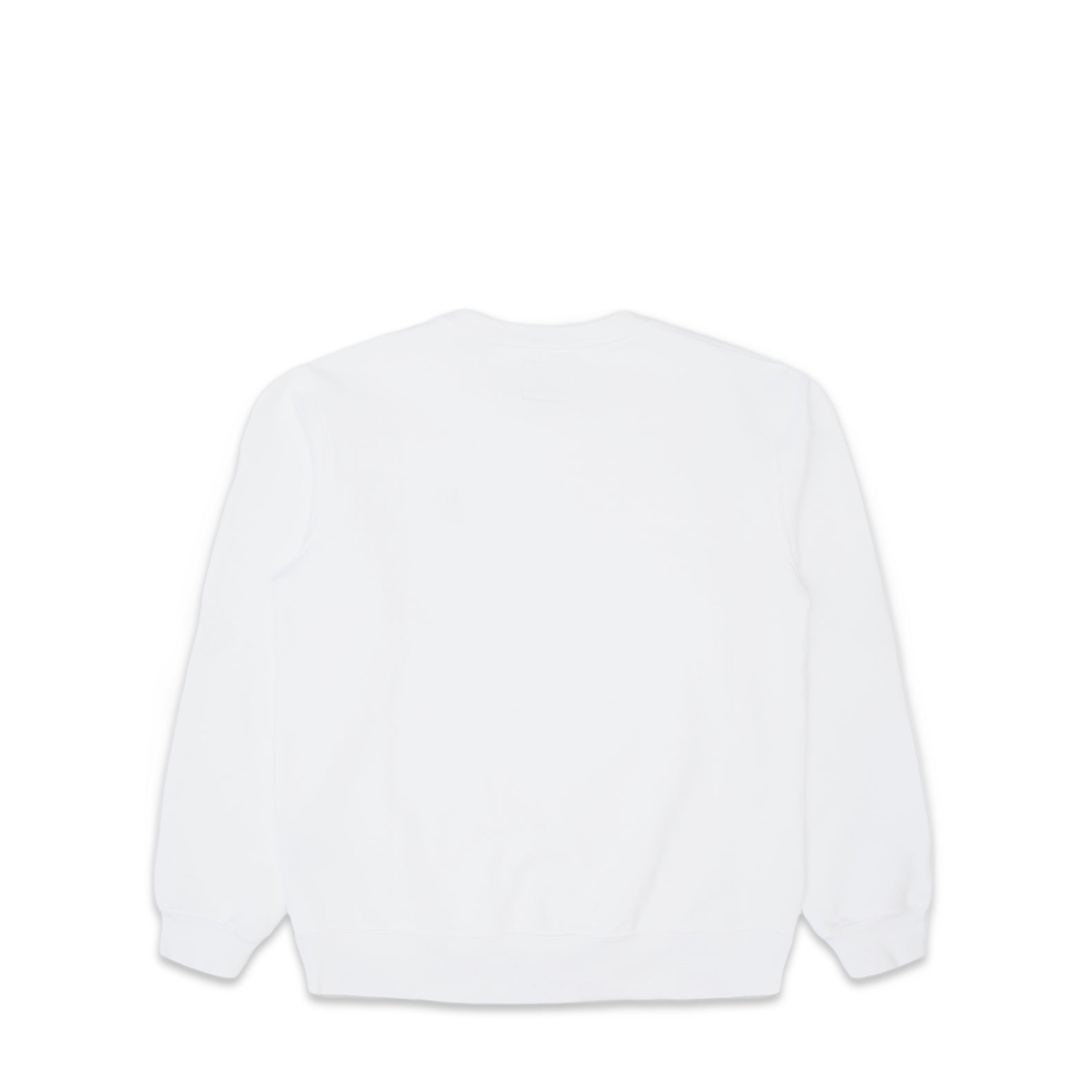 Comune Luka crewneck heavyweight cotton sweatshirt in white color on white background, back view. COMUNE LUKA CREW | White