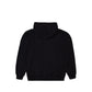 Comune Luka Hoodie heavyweight cotton sweatshirt in black color on white background, back view. COMUNE LUKA HOODIE | Black