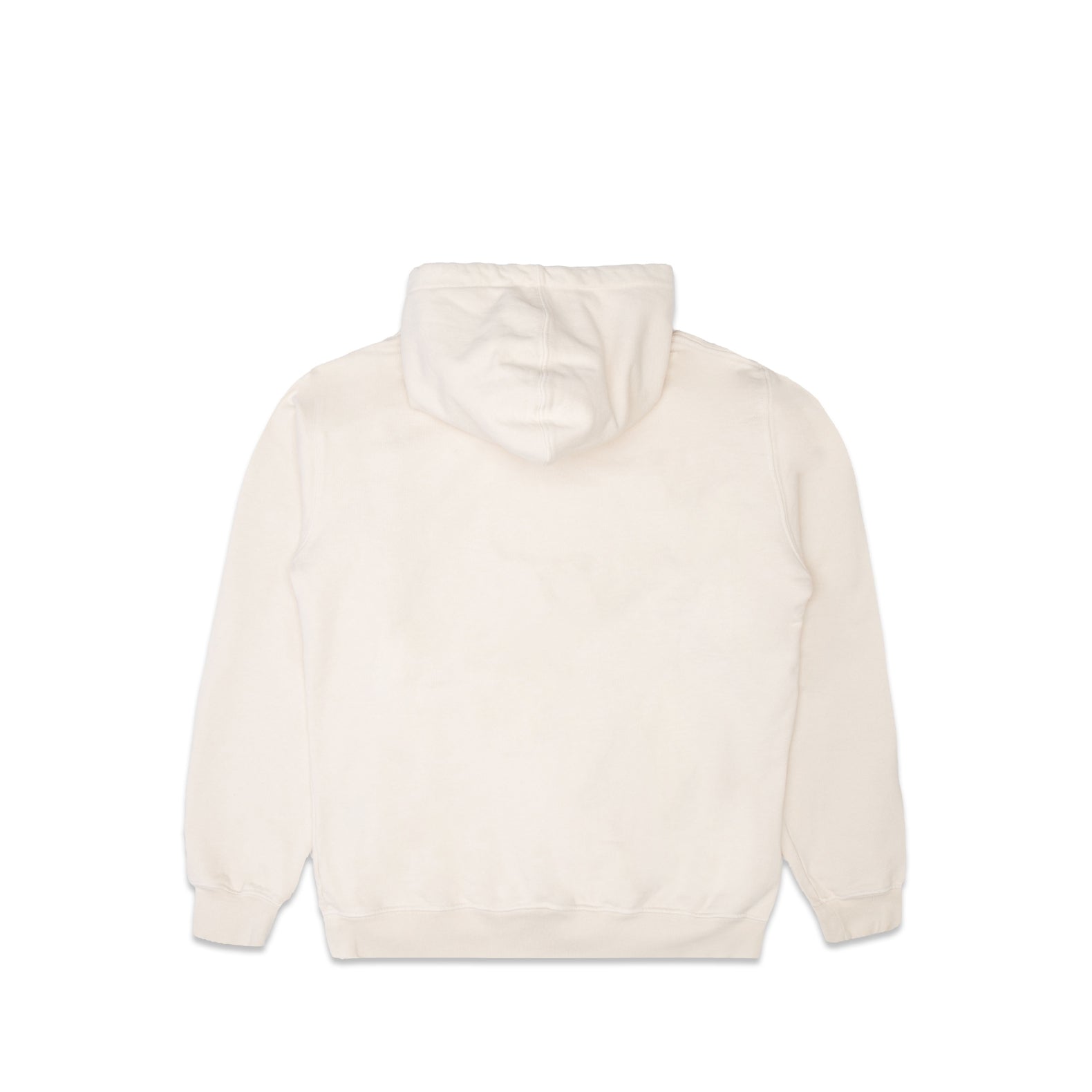 Comune Luka Hoodie heavyweight cotton sweatshirt in bone color on white background, back view. COMUNE LUKA HOODIE | Bone