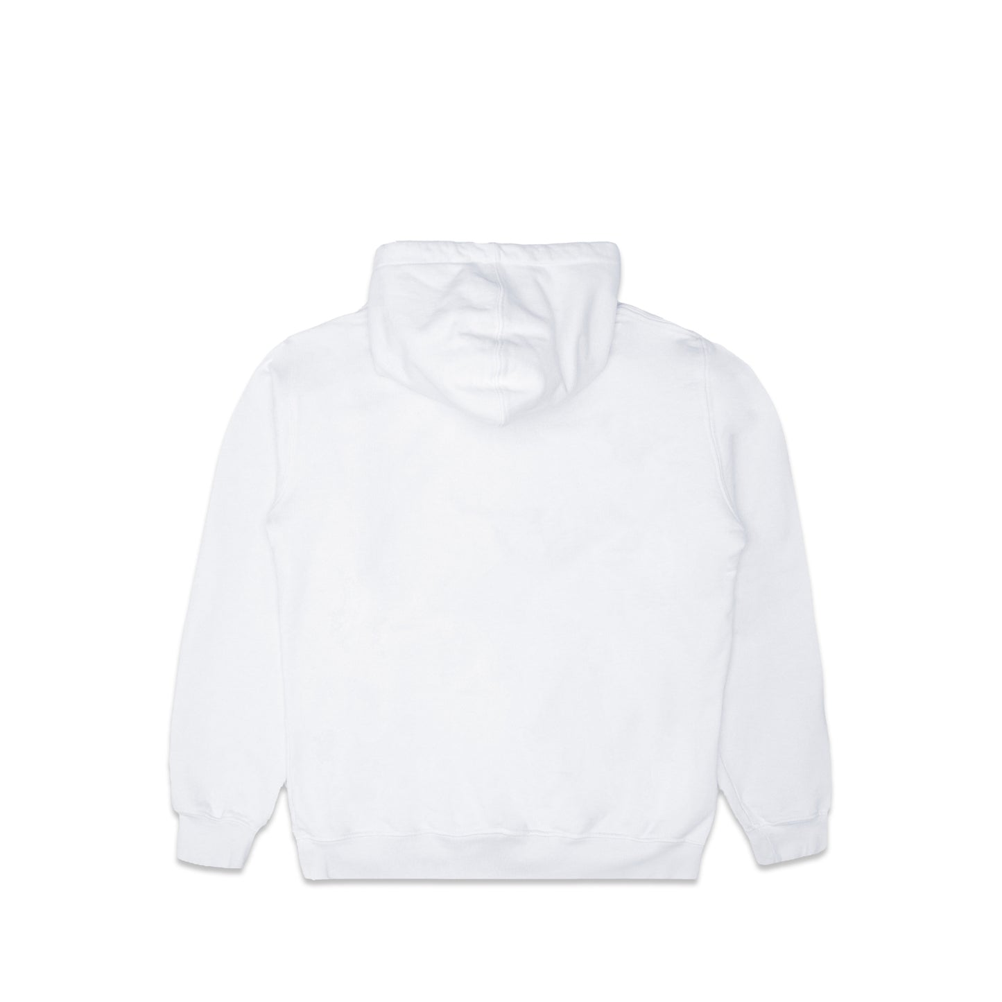 Comune Luka Hoodie heavyweight cotton sweatshirt in white color on white background, back view. COMUNE LUKA HOODIE | White