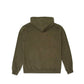 Comune Luka Zip-up heavyweight cotton hoodie in army green color on a white background, back view. COMUNE LUKA ZIP-UP | Army Green