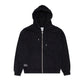 Comune Luka Zip-up heavyweight cotton hoodie in black color on a white background, front view. COMUNE LUKA ZIP-UP | Black