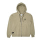 Comune Luka Zip-up in heavyweight cotton hoodie in sage color on white background, front view. COMUNE LUKA ZIP-UP | Sage