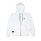 Comune Luka Zip-up in heavyweight cotton hoodie in white color on white background, front view. COMUNE LUKA ZIP-UP | White