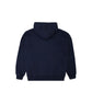 Comune Luka Hoodie heavyweight cotton sweatshirt in navy color on white background, back view. COMUNE LUKA HOODIE | Navy