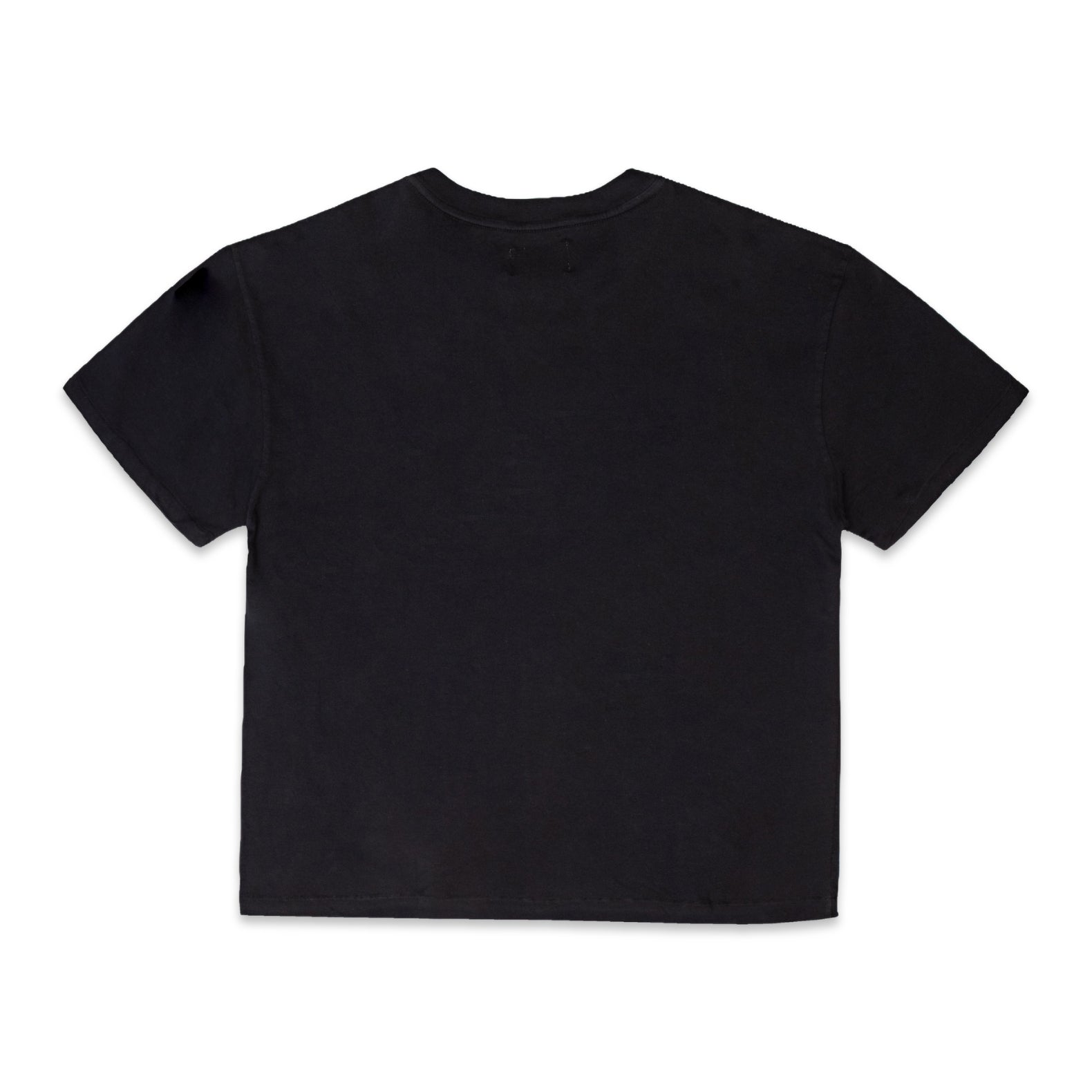 Comune Nori oversized tee in soft 100% supima cotton in black color on white background, back view. COMUNE NORI OVERSIZED TEE | Black