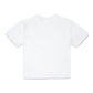 Comune Nori oversized tee in soft 100% supima cotton in white color on white background, back view. COMUNE NORI OVERSIZED TEE | White