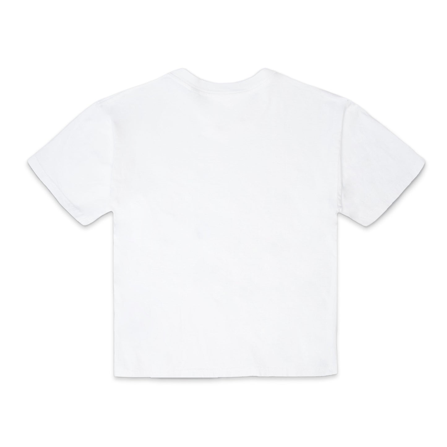 Comune Nori oversized tee in soft 100% supima cotton in white color on white background, back view. COMUNE NORI OVERSIZED TEE | White