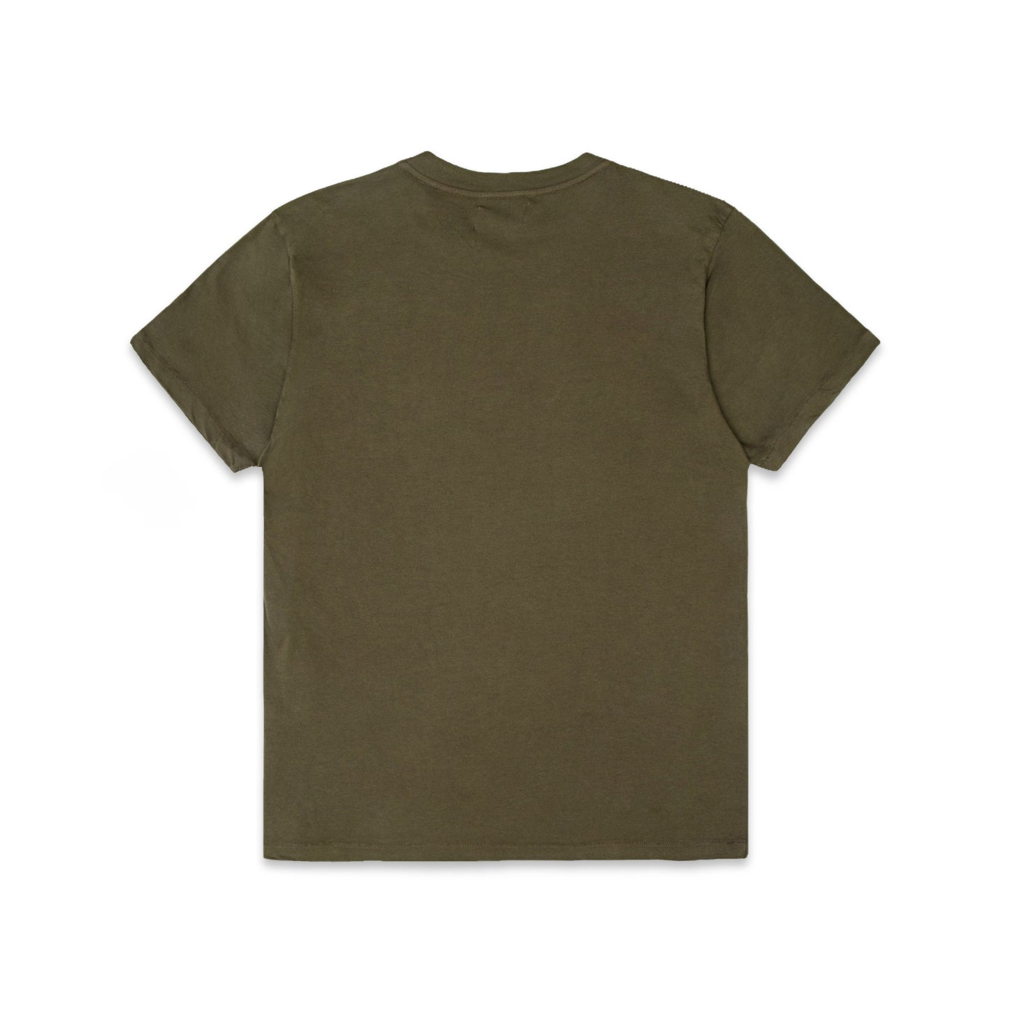 Comune Nori tee in soft 100% supima cotton in army green color on white background, back view. COMUNE NORI TEE | Army Green
