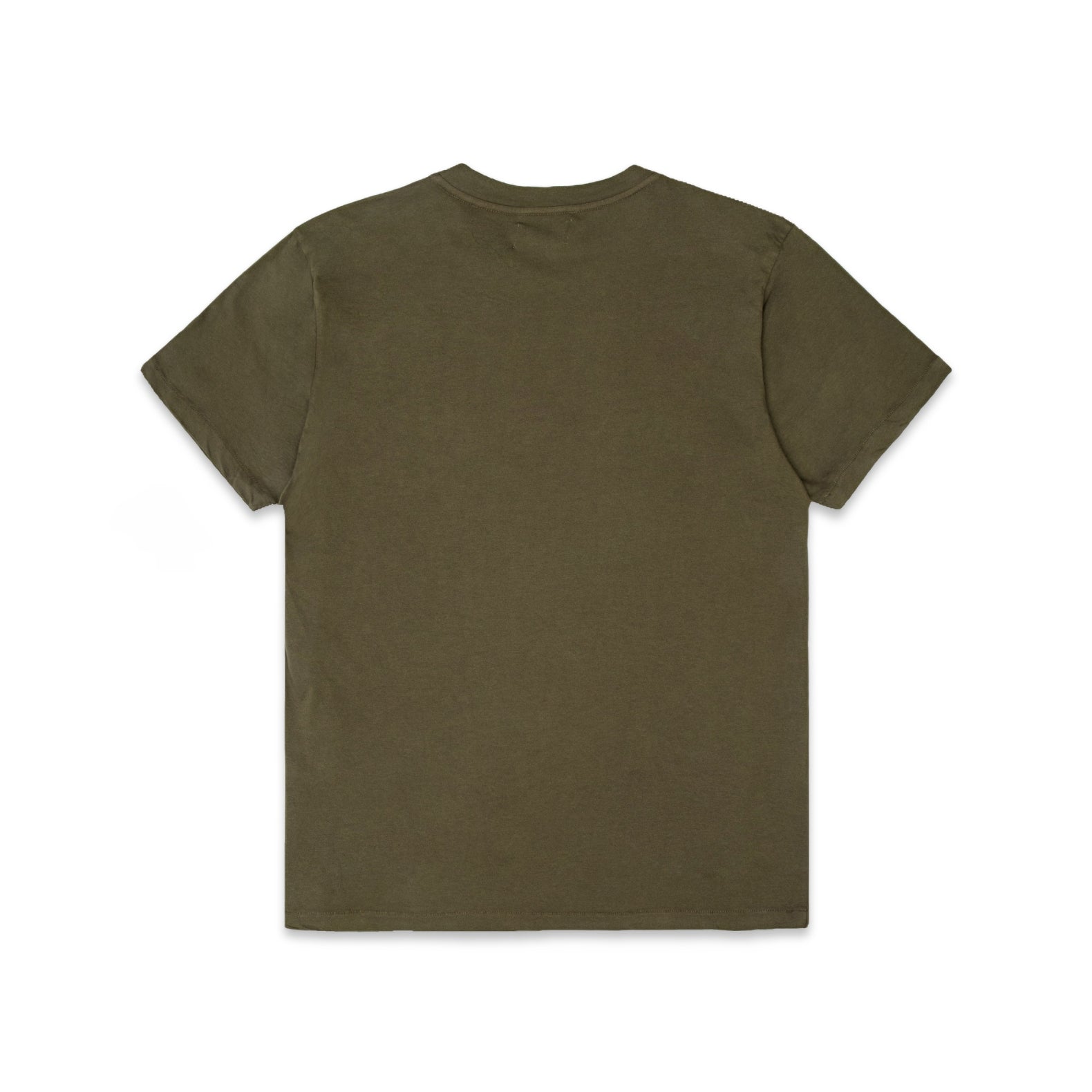 Comune Nori tee in soft 100% supima cotton in army green color on white background, back view. COMUNE NORI TEE | Army Green