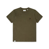 Comune Nori tee in soft 100% supima cotton in army green color on white background, front view. COMUNE NORI TEE | Army Green