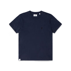 Comune Nori tee in soft 100% supima cotton in navy color on white background, front view. COMUNE NORI TEE | Navy