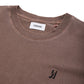 Comune Ryder oversized tee in soft 100% cotton in brown color on white background, logo close up. COMUNE RYDER OVERSIZED TEE | Brown