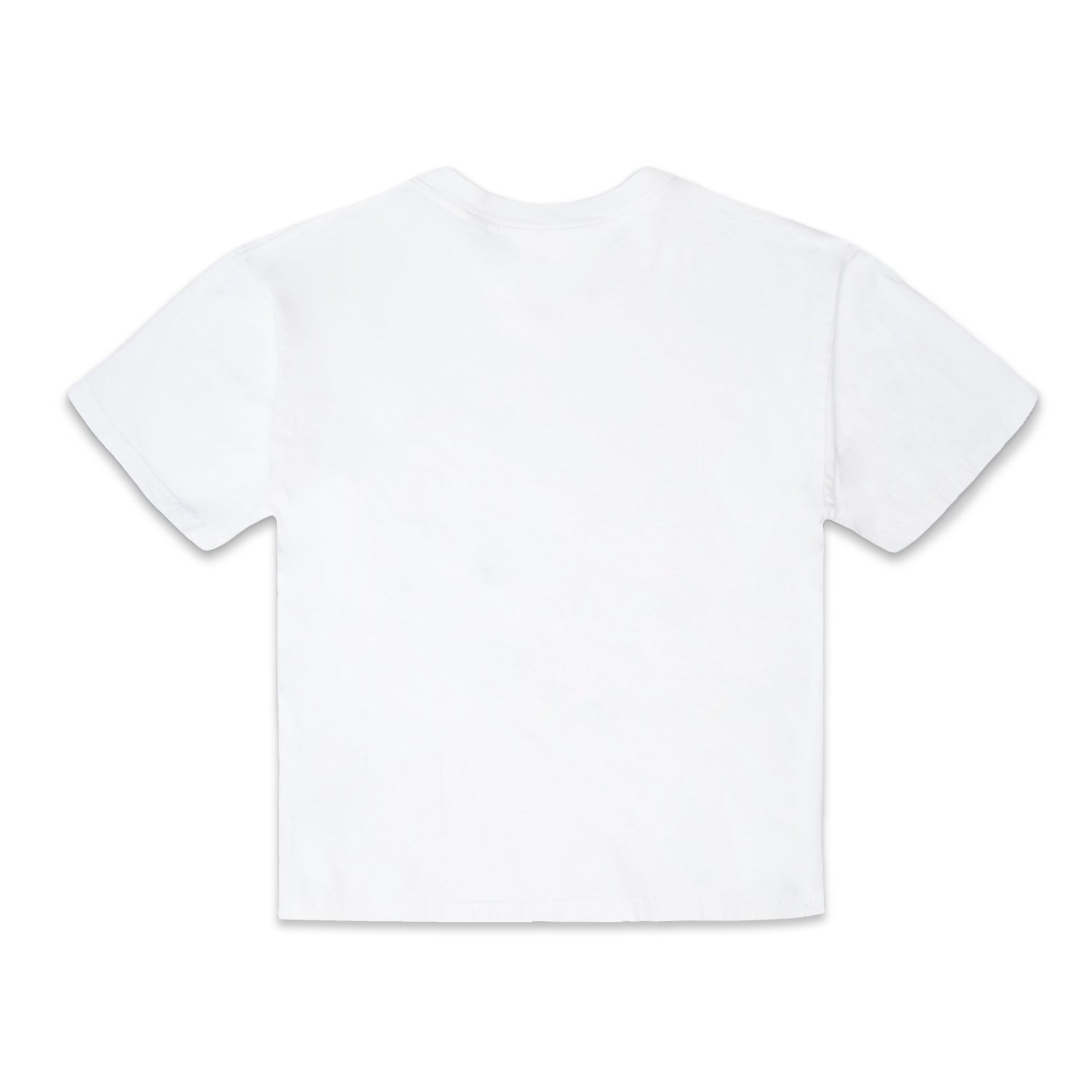 Comune Ryder oversized tee in soft 100% cotton in white color on white background, back view. COMUNE RYDER OVERSIZED TEE | White
