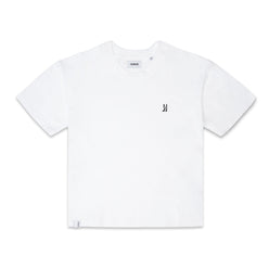 Comune Ryder oversized tee in soft 100% cotton in white color on white background, front view. COMUNE RYDER OVERSIZED TEE | White