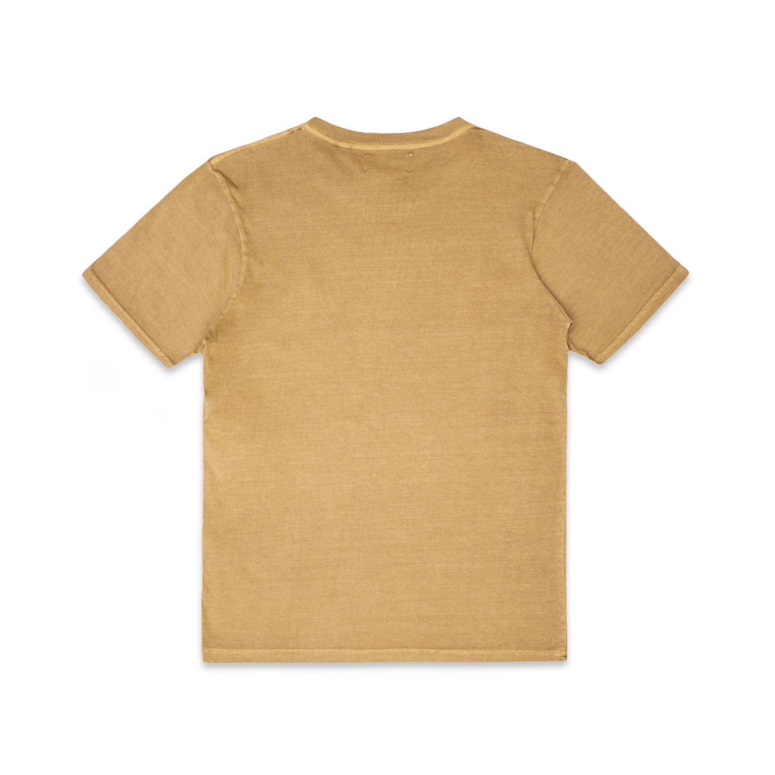 Comune Ryder tee in soft 100% cotton in acorn color on white background, back view. COMUNE RYDER TEE | Acorn