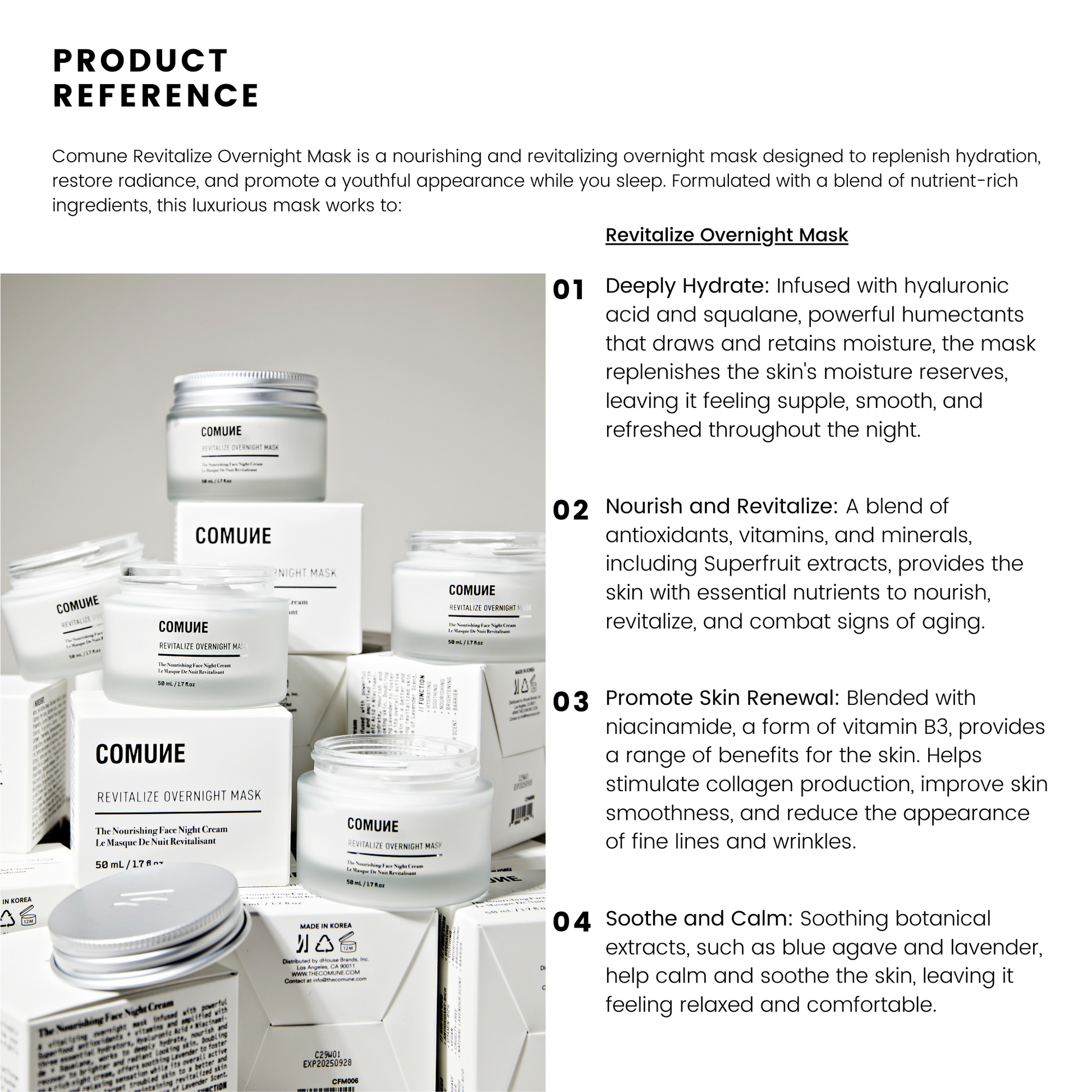 Comune Revitalize Overnight Mask | Product Reference